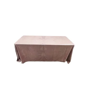 Аренда прямоугольный стол 180х80 + скатерть прямоугольная 2 x 3 м (пудра) бархат в Москве — Ус Рент