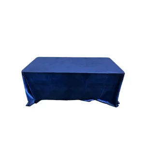 Аренда прямоугольный стол 180х80 + скатерть прямоугольная 2 x 3 м (синий) бархат в Москве — Ус Рент