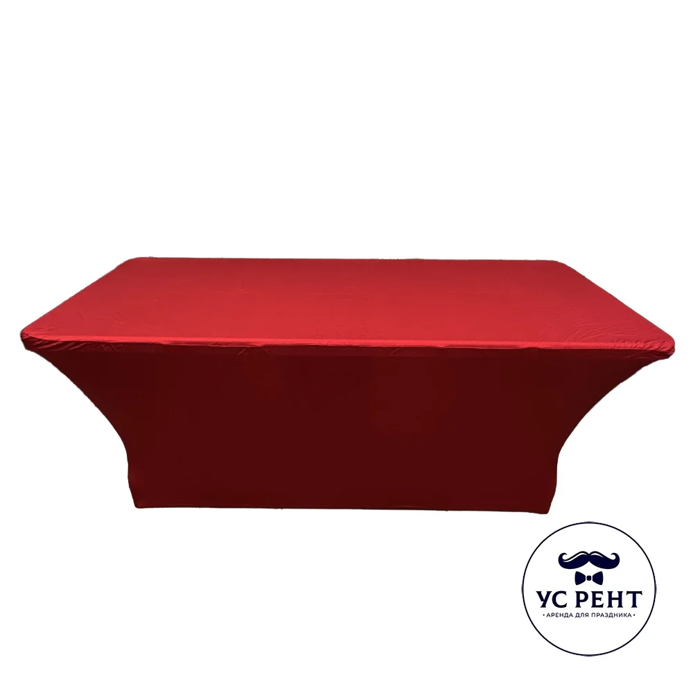 Чехол стрейч на ФУРШЕТНЫЙ стол 180/80 (КРАСНЫЙ)