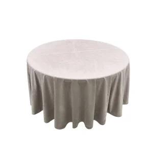 Аренда стол круглый d120 см + скатерть d230 (беж) бархат в Москве — Ус Рент