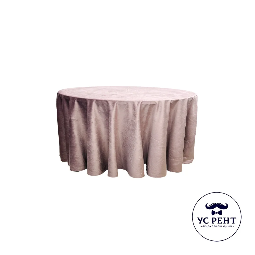 Скатерть круглая 3 м (ПУДРА) бархат
