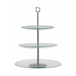 Аренда этажерка 3-х ярусная стеклянная d= 22, 26, 30 см н=38см
