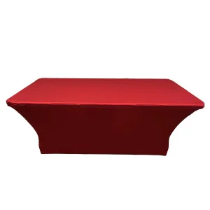 Аренда прямоугольный стол 180х80 + стрейч чехол красный в Москве — Ус Рент