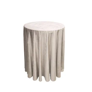 Аренда коктейльный стол 110х80 + скатерть круглая 3 м (беж) бархат в Москве — Ус Рент