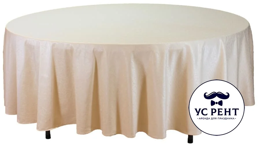 Скатерть круглая 3 м  "Жаккард" (бежевая)