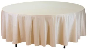 Аренда скатерть круглая 3 м  "жаккард" (бежевая) в Москве — Ус Рент