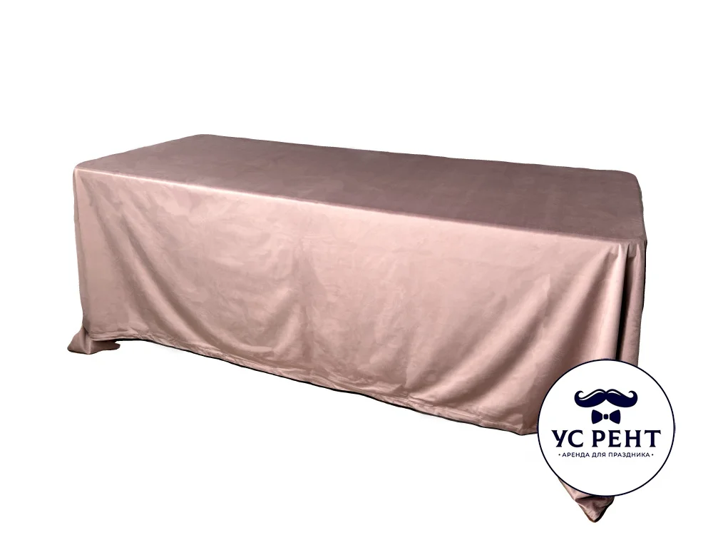 Скатерть прямоугольная 2 x 3 м (ПУДРА) бархат