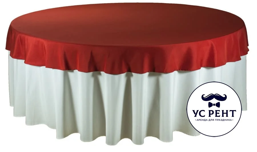 Наперон для круглого стола красный 2.2 м