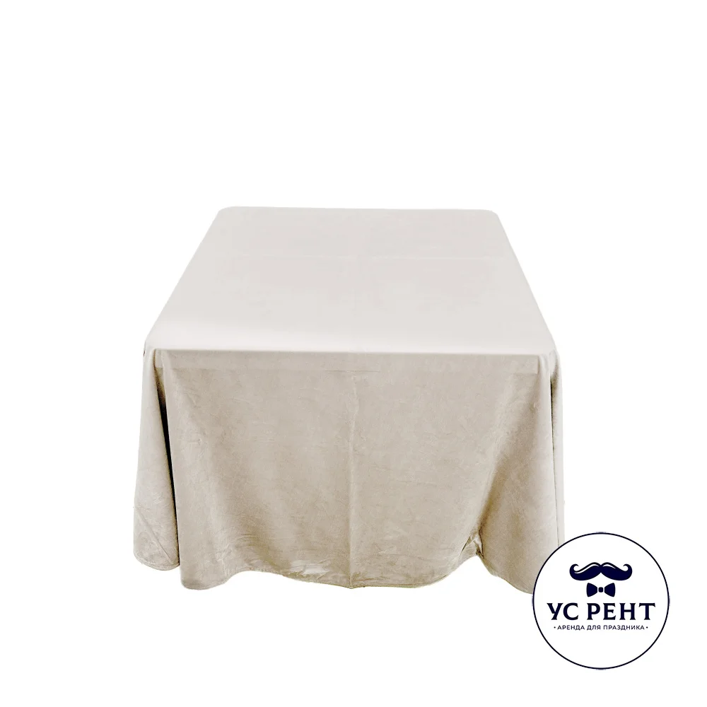 Квадратный стол 86х86 см  + скатерть d230 (беж) бархат