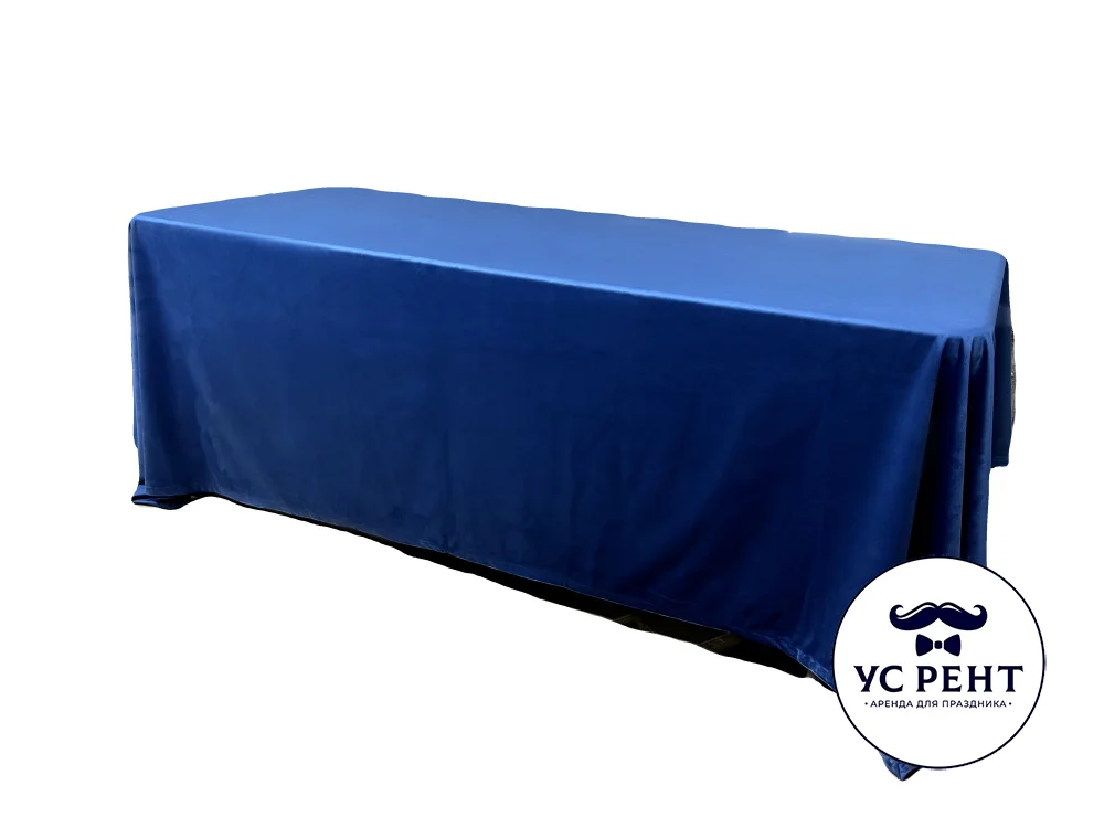 Скатерть прямоугольная 2 x 3 м (СИНИЙ) бархат