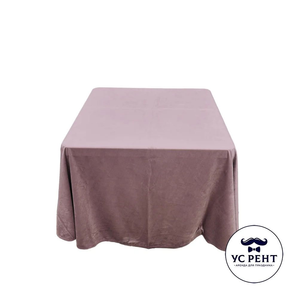 Квадратный стол 86х86 см  + скатерть d230 (ПУДРА) бархат