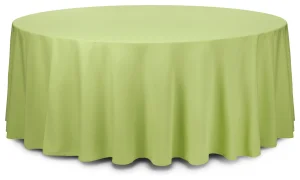 Аренда скатерть круглая (профлайн)   ø   330 см (салатовая) в Москве — Ус Рент