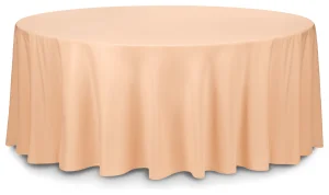 Аренда скатерть круглая (профлайн)   ø   330 см (персикова) в Москве — Ус Рент