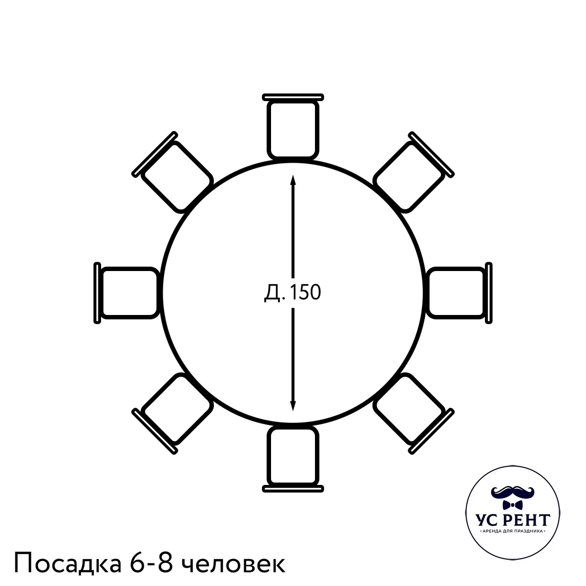 Стол круглый d150 см