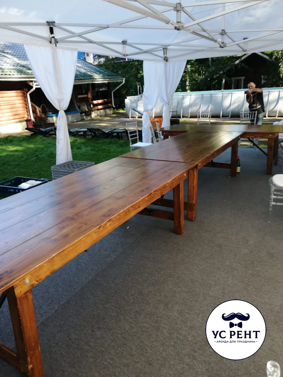 Стол прямоугольный (ДЕРЕВО) складной 240х100х75 см (VIP)