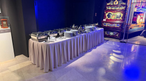 Аренда фуршетная юбка l 5,2 м h 74 см (беж) бархат с липучкой в Москве — Ус Рент