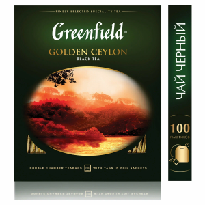 Аренда чай greenfield "golden ceylon" черный цейлонский, 100 пакетиков  в Москве — Ус Рент