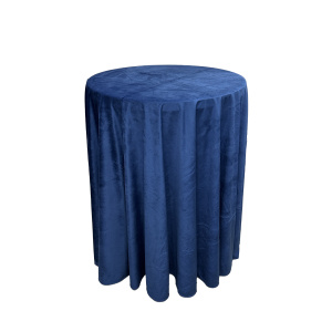 Аренда коктейльный стол 110х80 + скатерть круглая 3 м (синий) бархат в Москве — Ус Рент