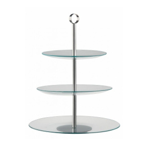 Аренда этажерка 3-х ярусная стеклянная d= 22, 26, 30 см н=38см