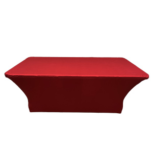 Аренда прямоугольный стол 180х80 + стрейч чехол красный в Москве — Ус Рент