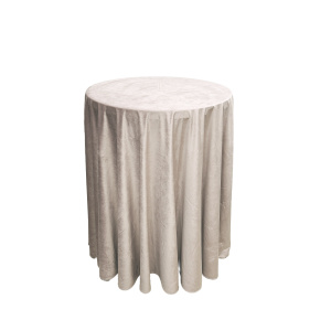 Аренда коктейльный стол 110х80 + скатерть круглая 3 м (беж) бархат в Москве — Ус Рент