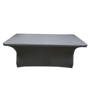 Аренда прямоугольный стол 180х80 + стрейч чехол серый в Москве — Ус Рент