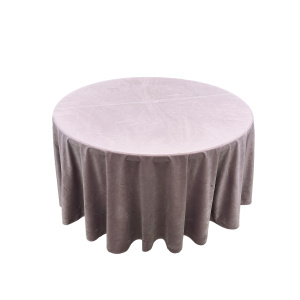 Аренда стол круглый d120 см + скатерть d230 (пудра) бархат в Москве — Ус Рент