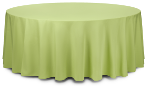 Аренда скатерть круглая (профлайн)   ø   330 см (салатовая) в Москве — Ус Рент