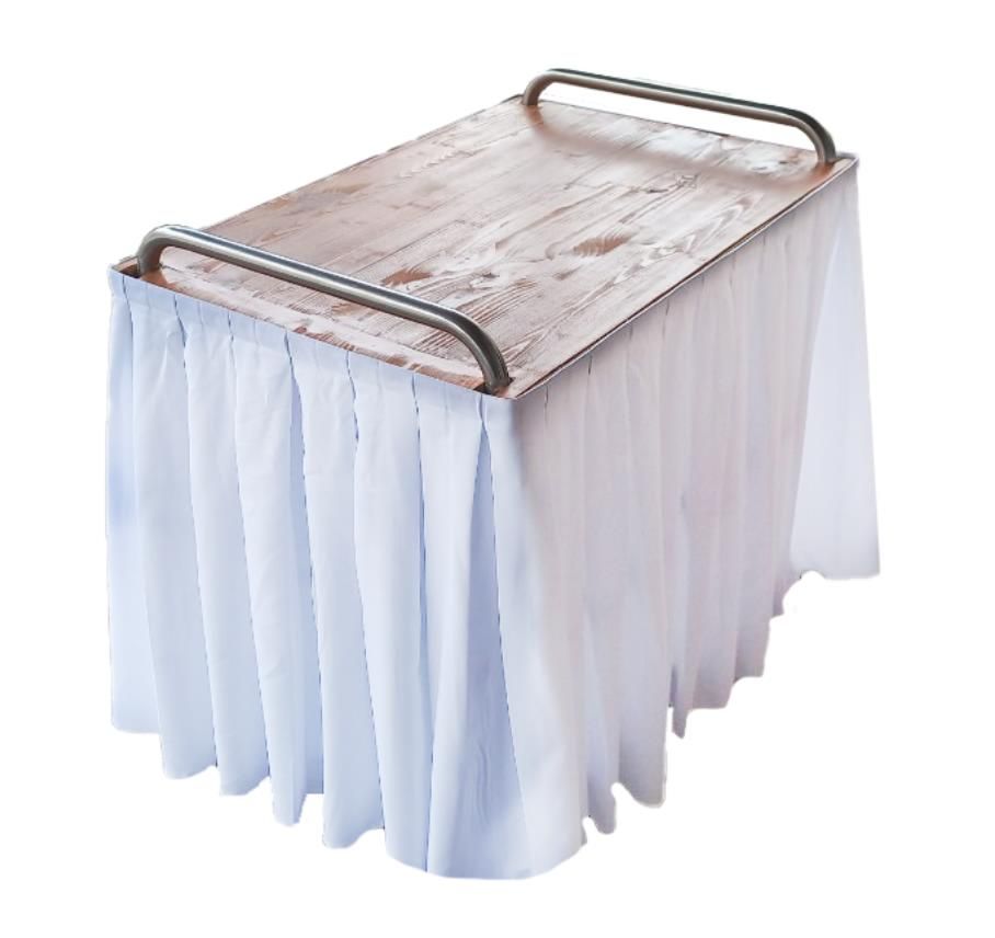 Тележка/стол для торта + юбка  (БЕЛАЯ○) (86х57х87 см)